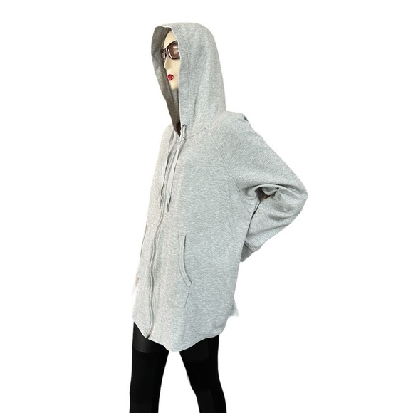 Women’s Hoodie Athletic Works Grey Hoodie Zip Front Hooded Sweater Sweatshirt - Picture 4 of 8